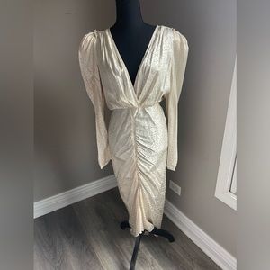 Size S Ronny Kobo Silk Dress Cream